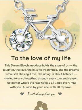 Silver Bike Necklace - Perfect Graduation Gift for Women, Daughters & Sisters